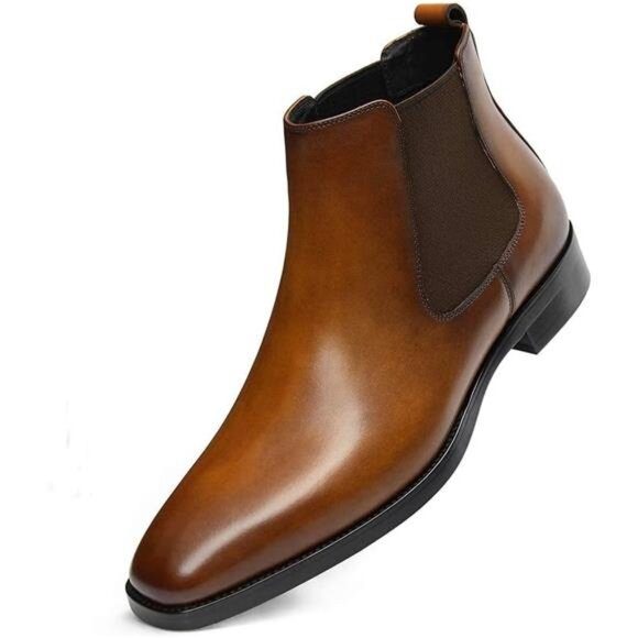 Mens Chelsea Boots Leather Dress Boots for Men